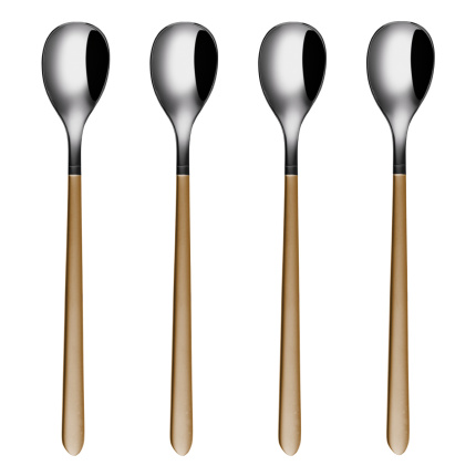 Set de 4 cuillères à limonade — Porto PVD titane foncé / or sablé