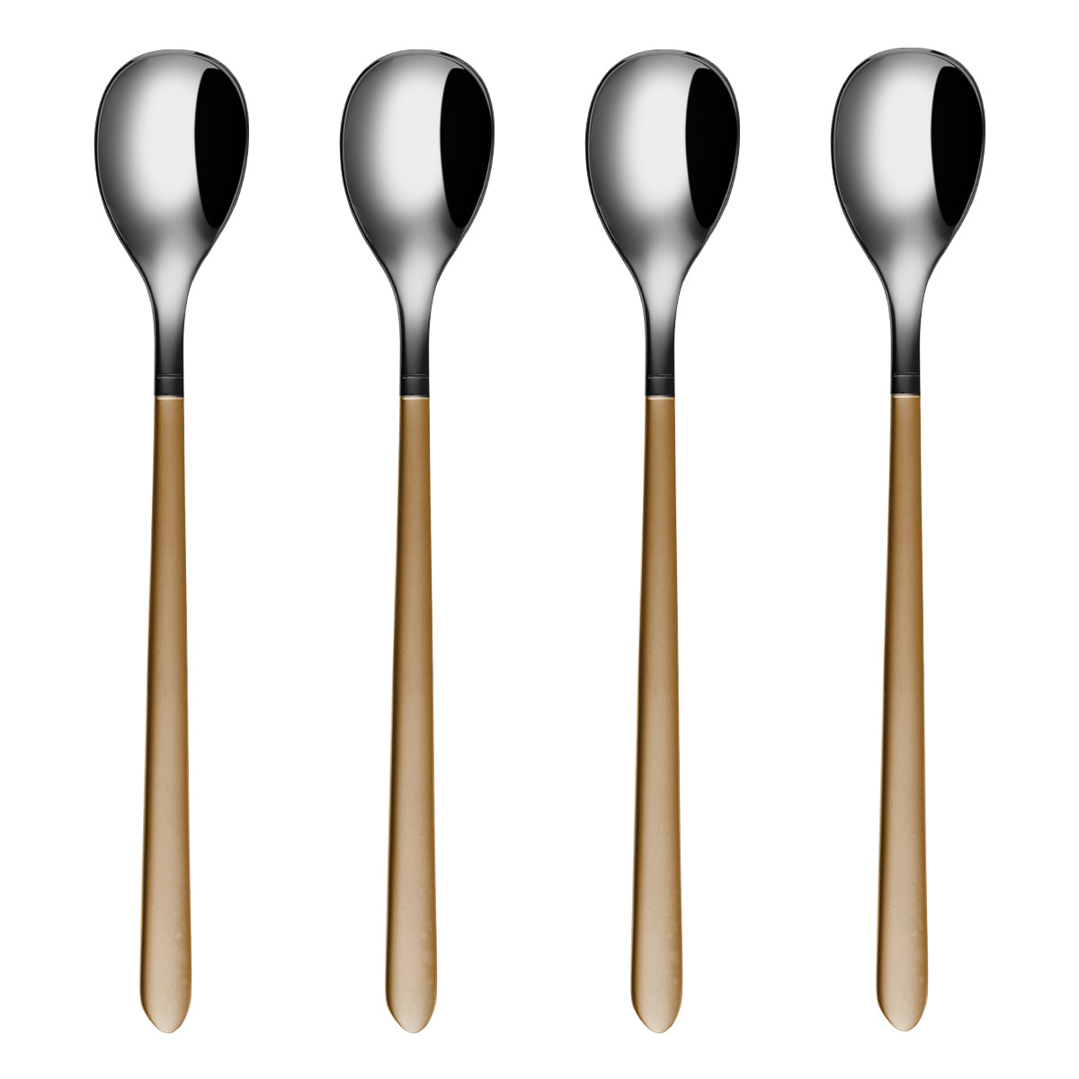 Set de 4 cuillères à limonade — Porto PVD titane foncé / or sablé