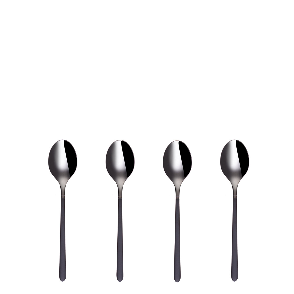 Set de 4 cuillères à moka - Porto PVD titane foncé / noir sablé