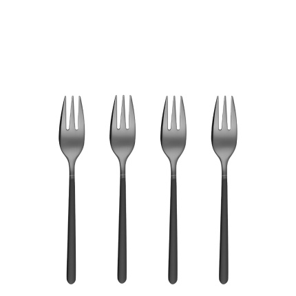 Set de 4 fourchettes à dessert - Porto PVD titane foncé / noir sablé