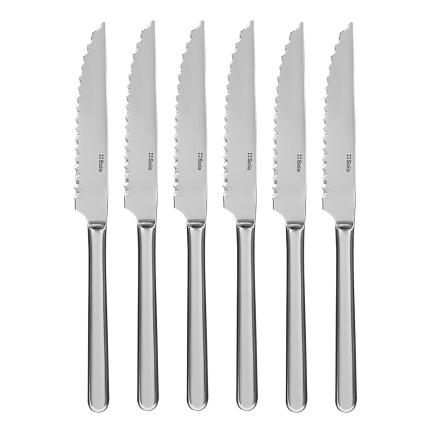 Couteaux à steak en coffret magnétique argenté 6 pièces - Como