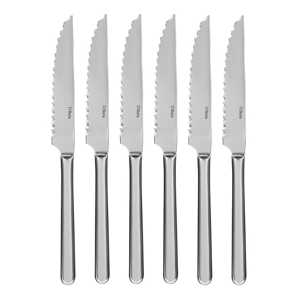 Couteaux à steak en coffret magnétique argenté 6 pièces - Como
