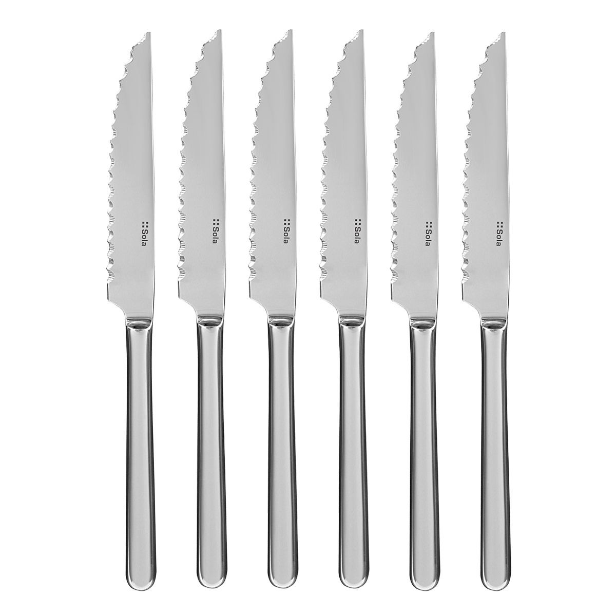 Couteaux à steak en coffret magnétique argenté 6 pièces - Como