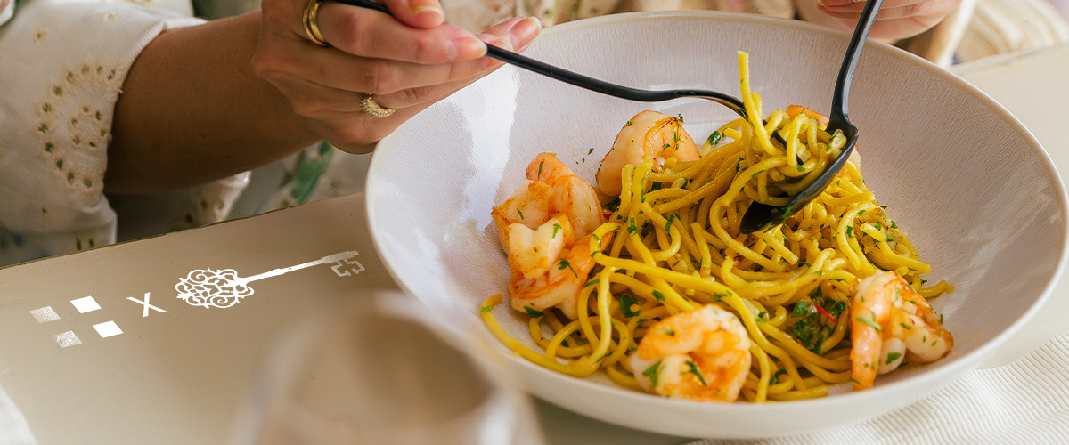 Spaghettis aux crevettes, que vous pouvez aussi préparer chez vous
