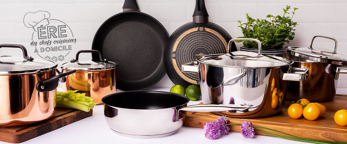 De quels matériaux devraient être faites les casseroles et poêles d’un chef à domicile ?