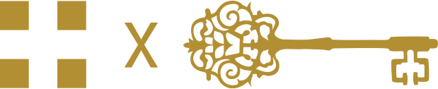 Symbole doré de la collaboration entre deux marques avec l’icône Sola Switzerland et Zlatý Kľúčik 